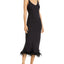Sleeper Feather Trim Slip Dress Black
