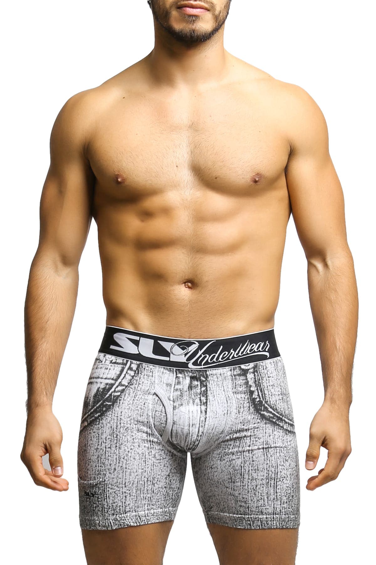 Sly Black & White Denim Trunk