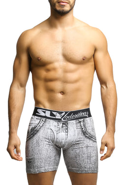Sly Black & White Denim Trunk thumbnail 1
