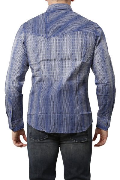 Smash Blue Tye-Dyed Snap-Up Shirt