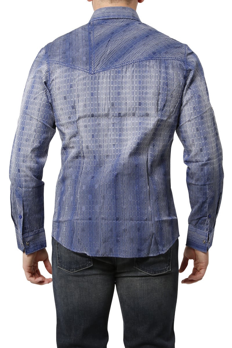 Smash Blue Tye-Dyed Snap-Up Shirt