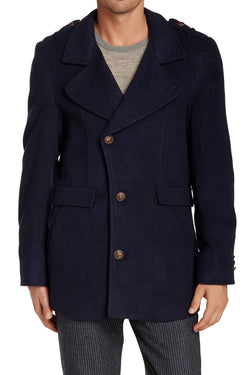Smash Navy Notch Collar Coat thumbnail 1