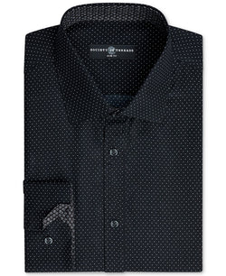 Society Of Threads Slim-fit Non-iron Performance Print Dress Shirt Black thumbnail 1