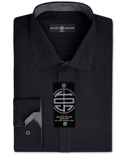 Society Of Threads Slim-fit Non-iron Performance Solid Dress Shirt Black thumbnail 1