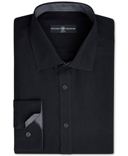 Society Of Threads Slim-fit Non-iron Performance Solid Dress Shirt Black thumbnail 4