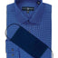 Society Of Threads Slim-fit Non-iron Performance Stretch Geo-print Dress Shirt With Pleated Face Mask Navy