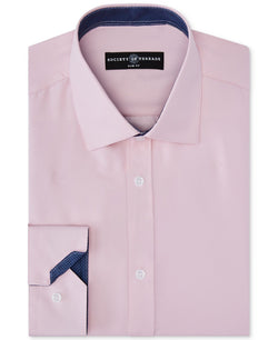 Society Of Threads Slim-fit Non-iron Stretch Solid Dress Shirt Ballet thumbnail 1