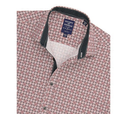 Society Of Threads Slim-fit Performance Print Dress Shirt Burgundy thumbnail 4