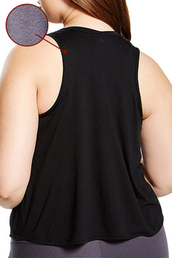 Soffee PLUS Grey Heather Graphic Tropical Gangster Racerback Tank Top thumbnail 3