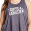 Soffee PLUS Grey Heather Graphic Tropical Gangster Racerback Tank Top