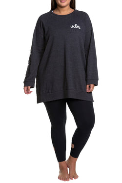 Soffee PLUS Heathered Black Curves Throwback Oversized Sweatshirt thumbnail 3