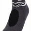 Sofra Charcoal-Grey Raccoon Cozy Picot Ankle Socks with Grippers