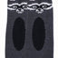 Sofra Charcoal-Grey Raccoon Cozy Picot Ankle Socks with Grippers