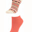 Sofra Coral/Aztec No-Show Socks 2-Pairs