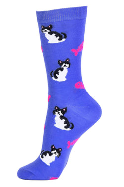 Sofra Granite Blue Cat-Fish Crew Socks thumbnail 2