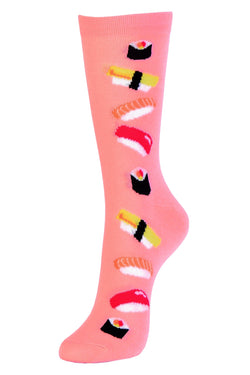 Sofra Salmon Pink Sushi Crew Socks thumbnail 2
