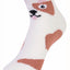 Sofra White/Brown Puppy Cozy Picot Ankle Socks with Grippers
