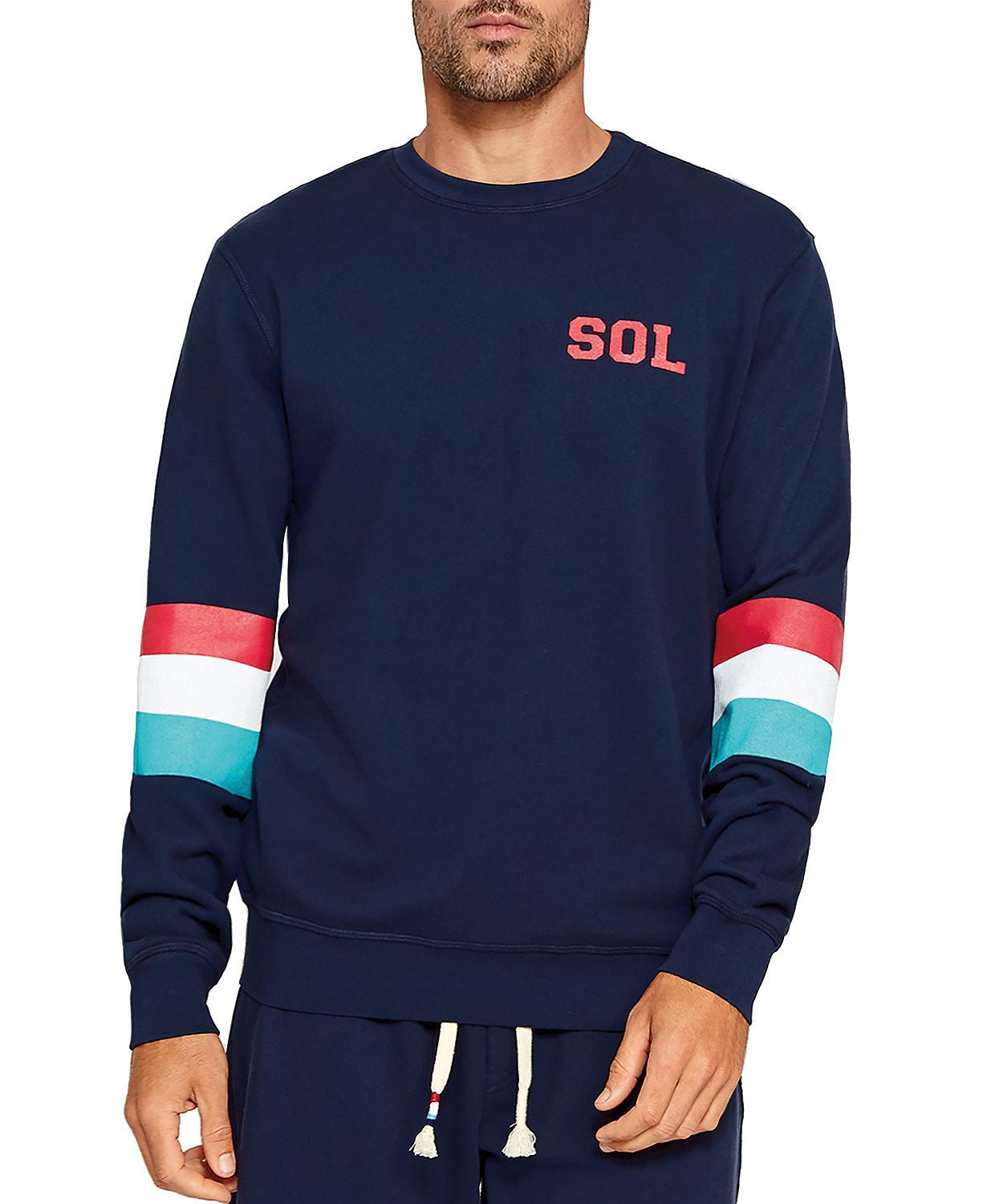 Sol Angeles Striped-sleeve Sweatshirt Indigo