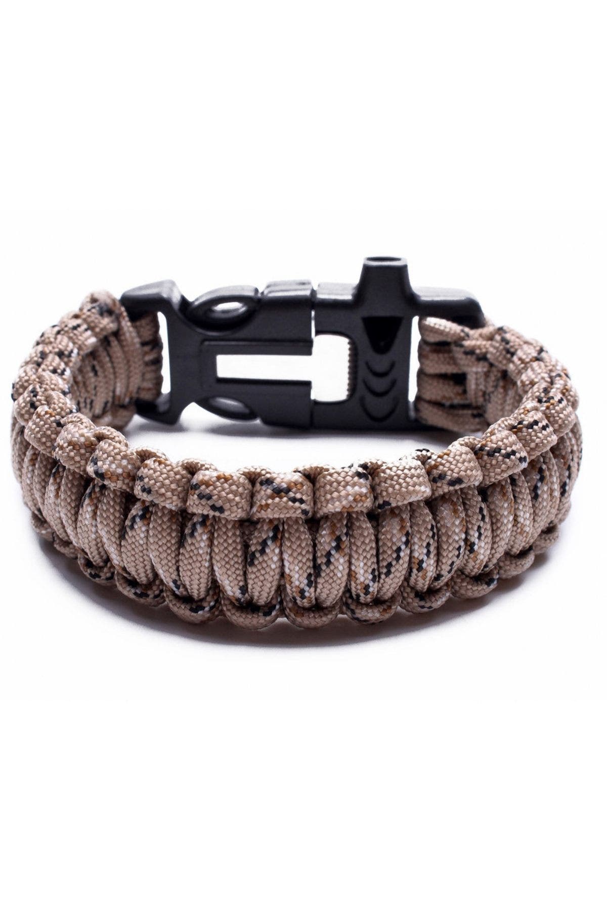 Something Strong Beige-Camo Paracord Fire-Starting Survival Bracelet