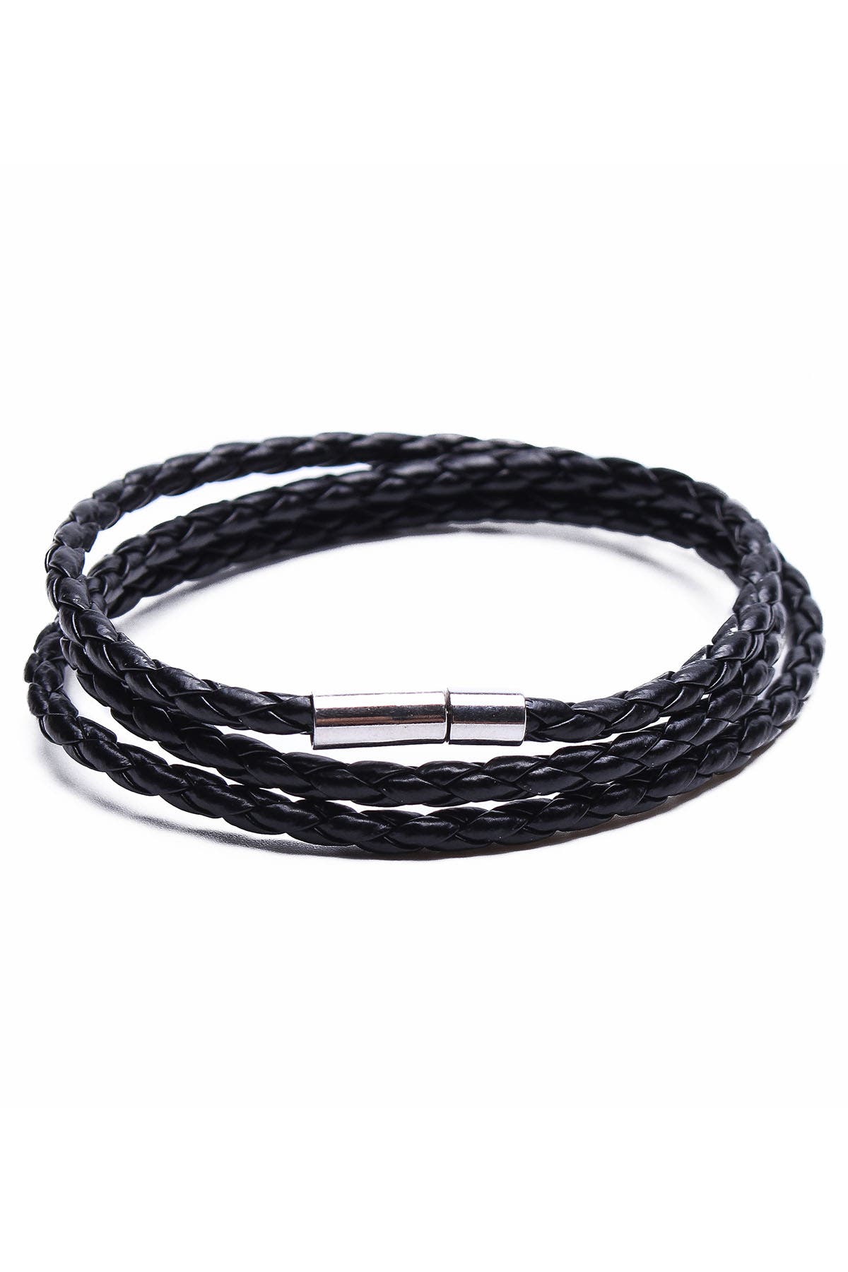 Something Strong Black Vegan Leather Bracelet