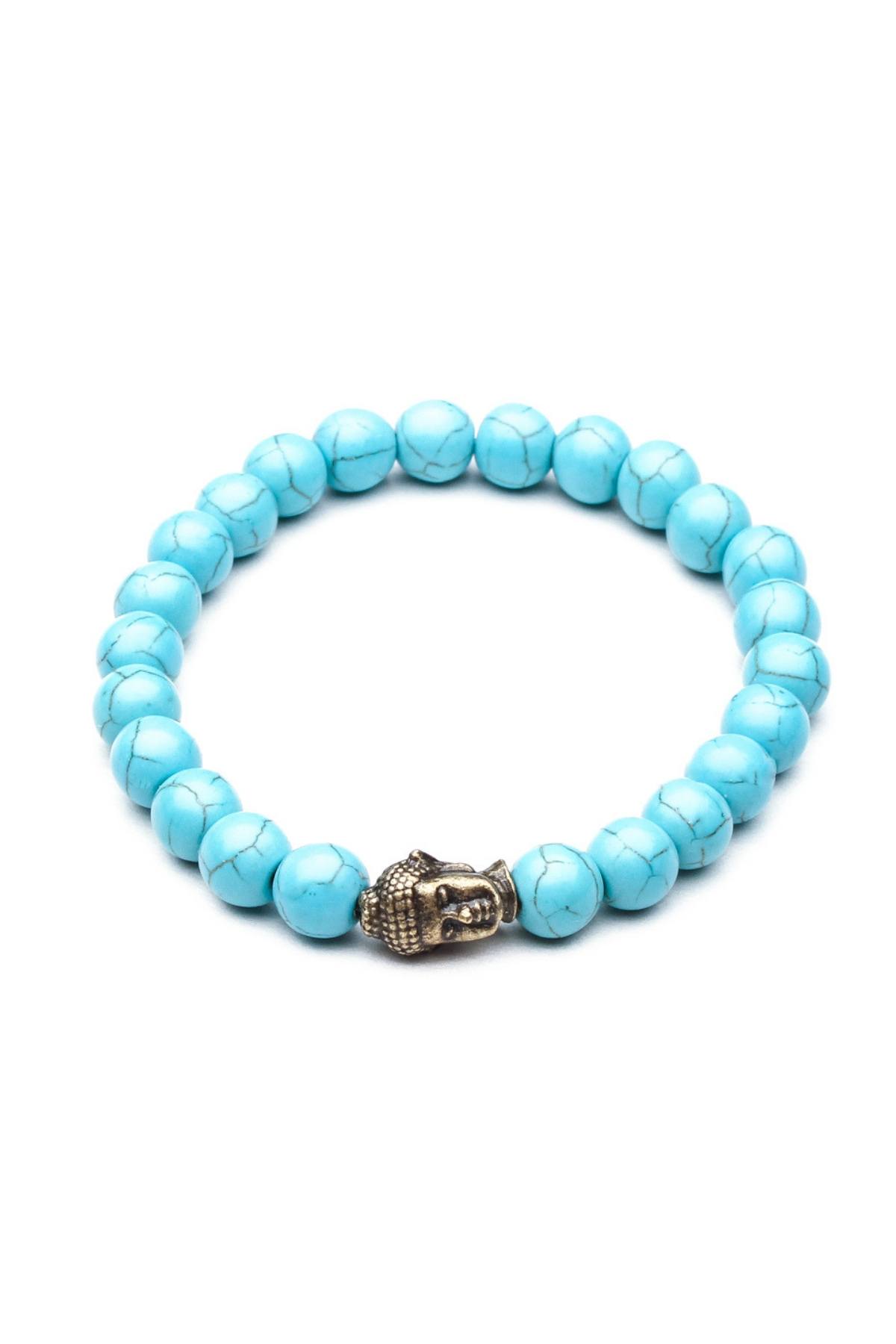 Something Strong Blue Lava-Stone Buddha Bead Bracelet