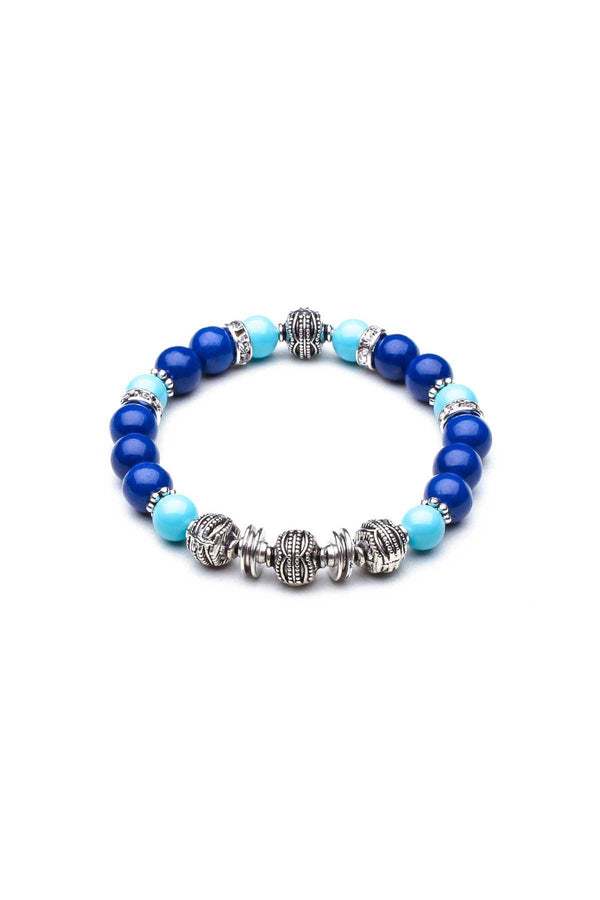 Something Strong Blue Seashell Beaded Bracelet