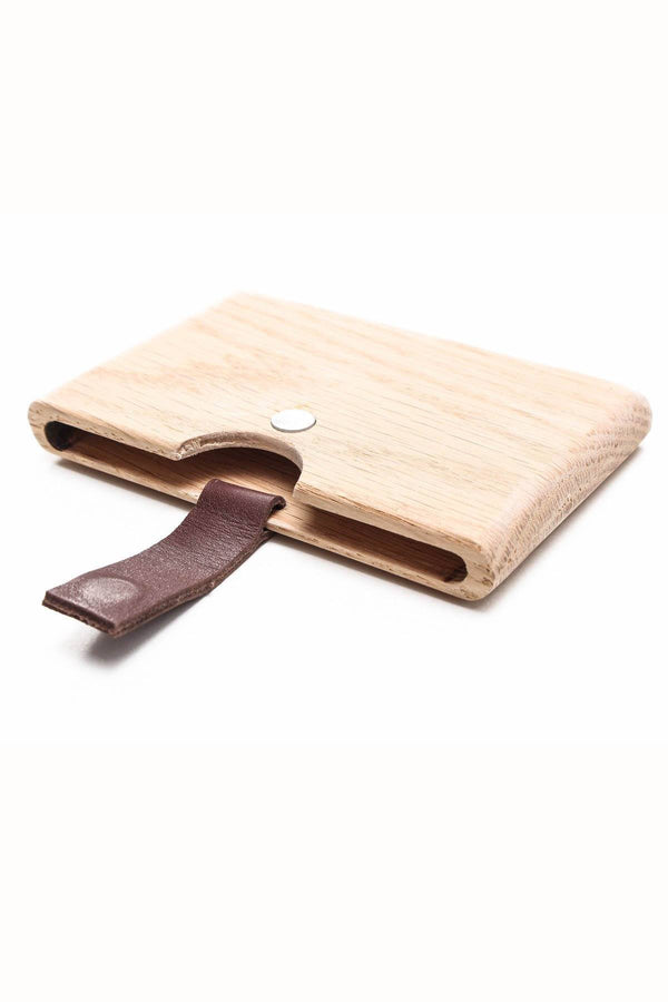 Something Strong Brown Oak Wood Card Case
