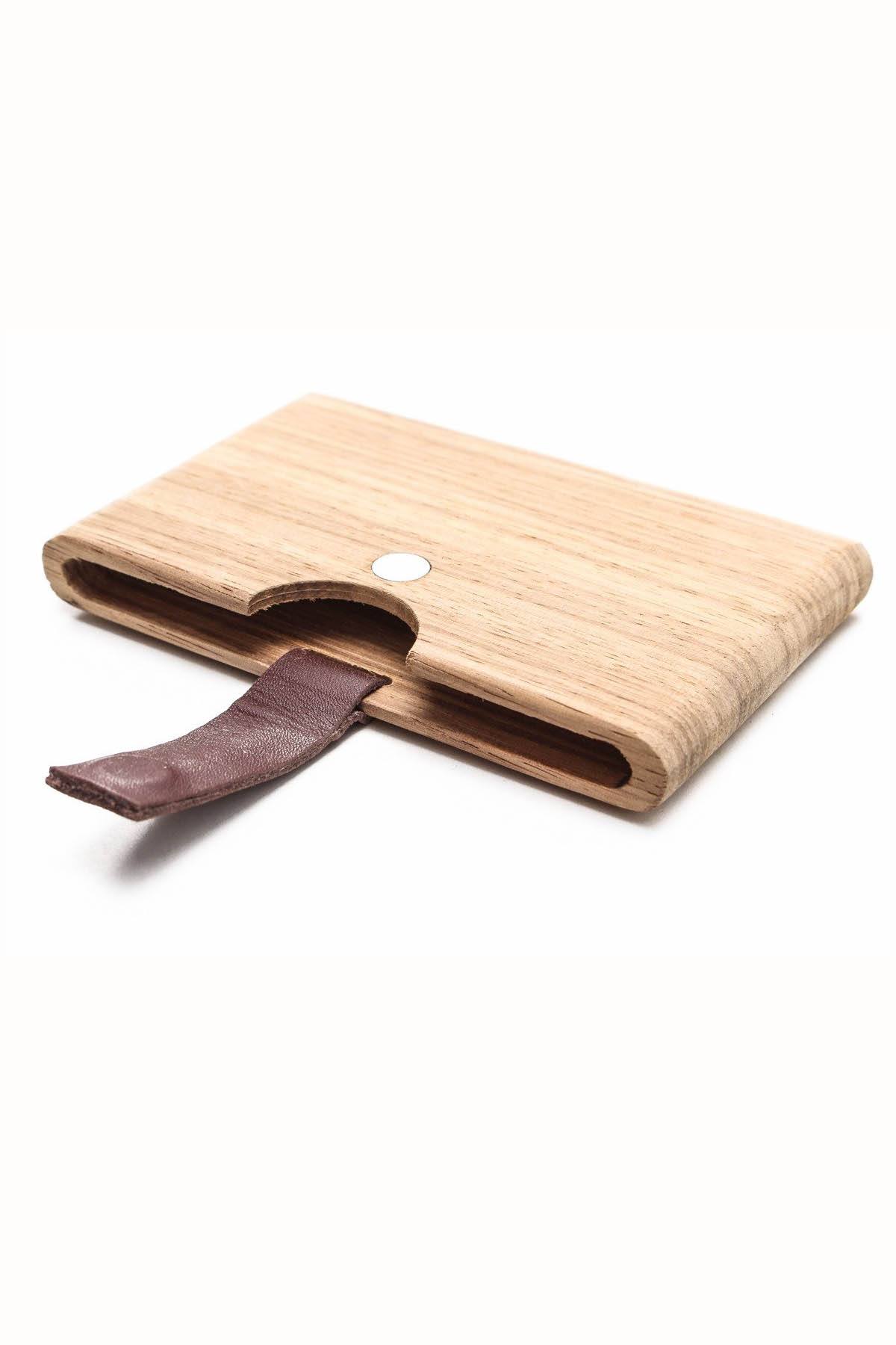 Something Strong Brown Zebra Wood Card Case
