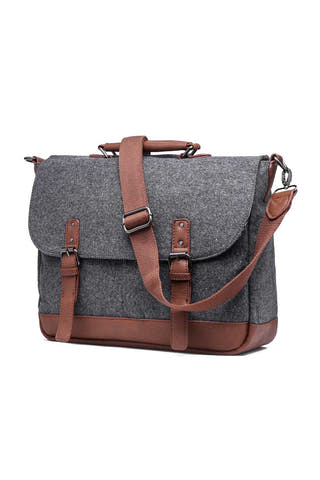 Something Strong Dark-Grey Something-Wooly Messenger Bag