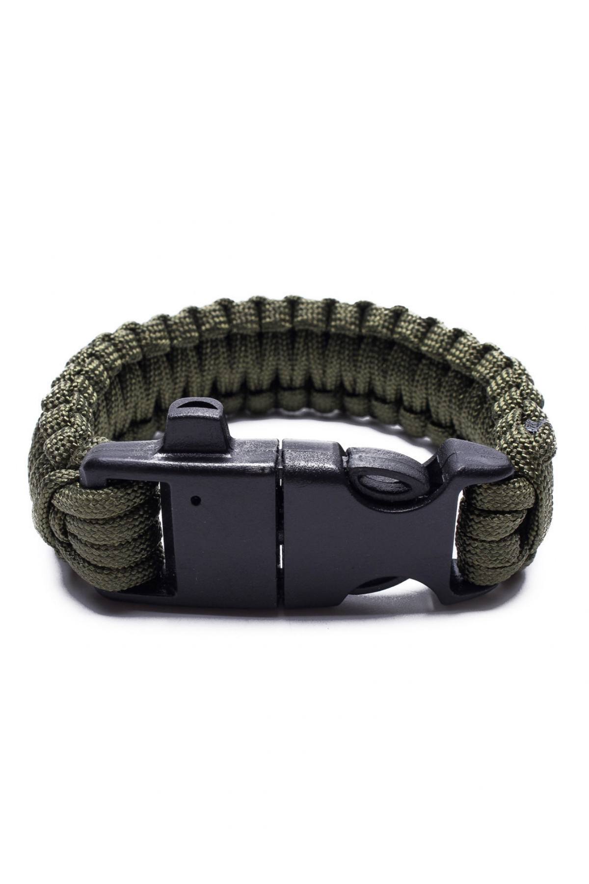Something Strong Green Paracord Fire-Starting Survival Bracelet