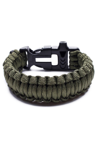 Something Strong Green Paracord Fire-Starting Survival Bracelet