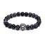 Something Strong Grey Snowflake Stone & Silver Lion Bracelet