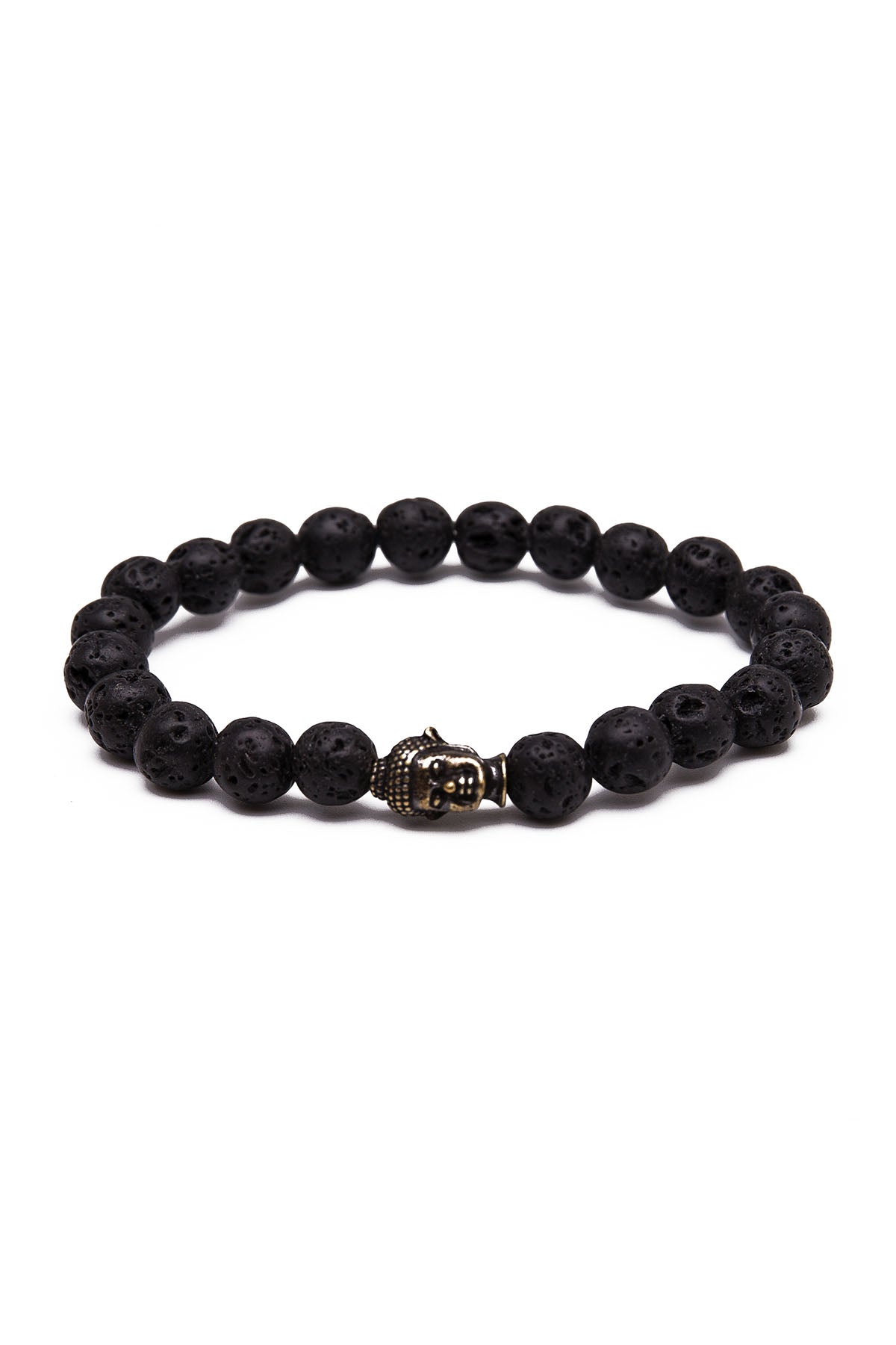 Something Strong Lava Stone & Gold Buddha Bracelet