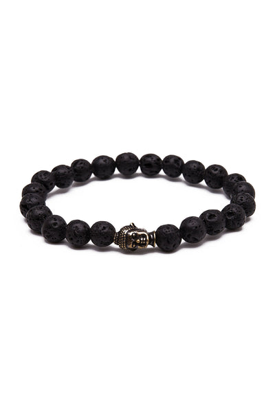 Something Strong Lava Stone & Gold Buddha Bracelet