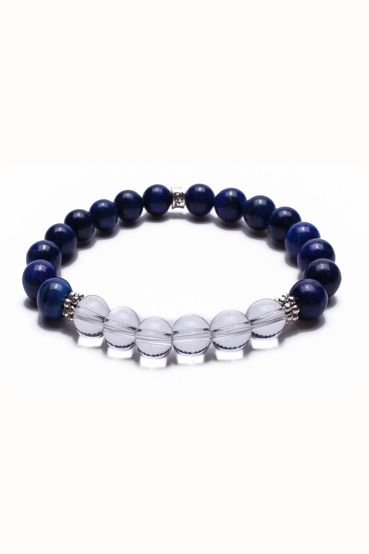 Something Strong Navy/Clear Beaded Bracelet