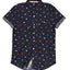 Soul Star Navy-Blue Turtle-Print Slim-Fit Button-Up