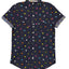Soul Star Navy-Blue Turtle-Print Slim-Fit Button-Up