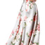 Speechless Grey/Blush Floral-Print Formal Mikado Skirt