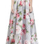 Speechless Grey/Blush Floral-Print Formal Mikado Skirt