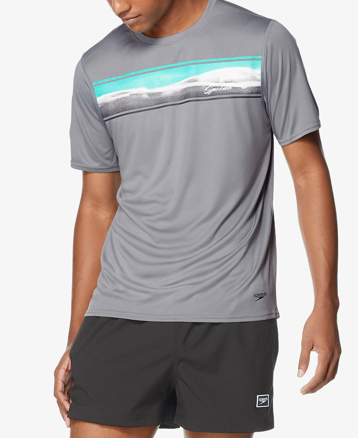 Speedo Turbodri Upf 50+ Graphic Swim T-shirt Monument