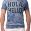 Spenglish Blue Tie Dye Hola Hello Tee