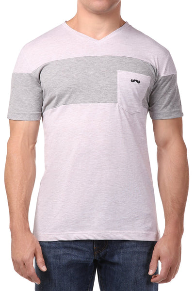 Spenglish Grey Color Blocked Tee