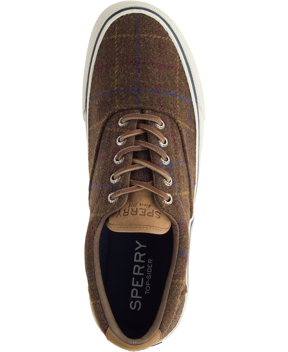 Sperry Striper Ii Cvo Wool Plaid Sneakers Brown Plaid
