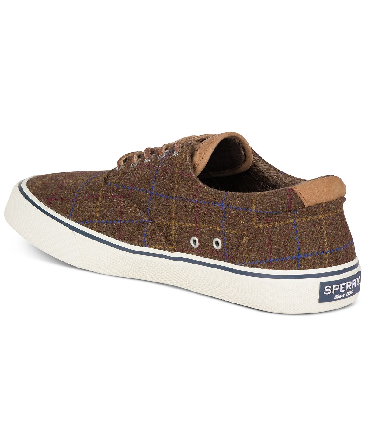 Sperry Striper Ii Cvo Wool Plaid Sneakers Brown Plaid