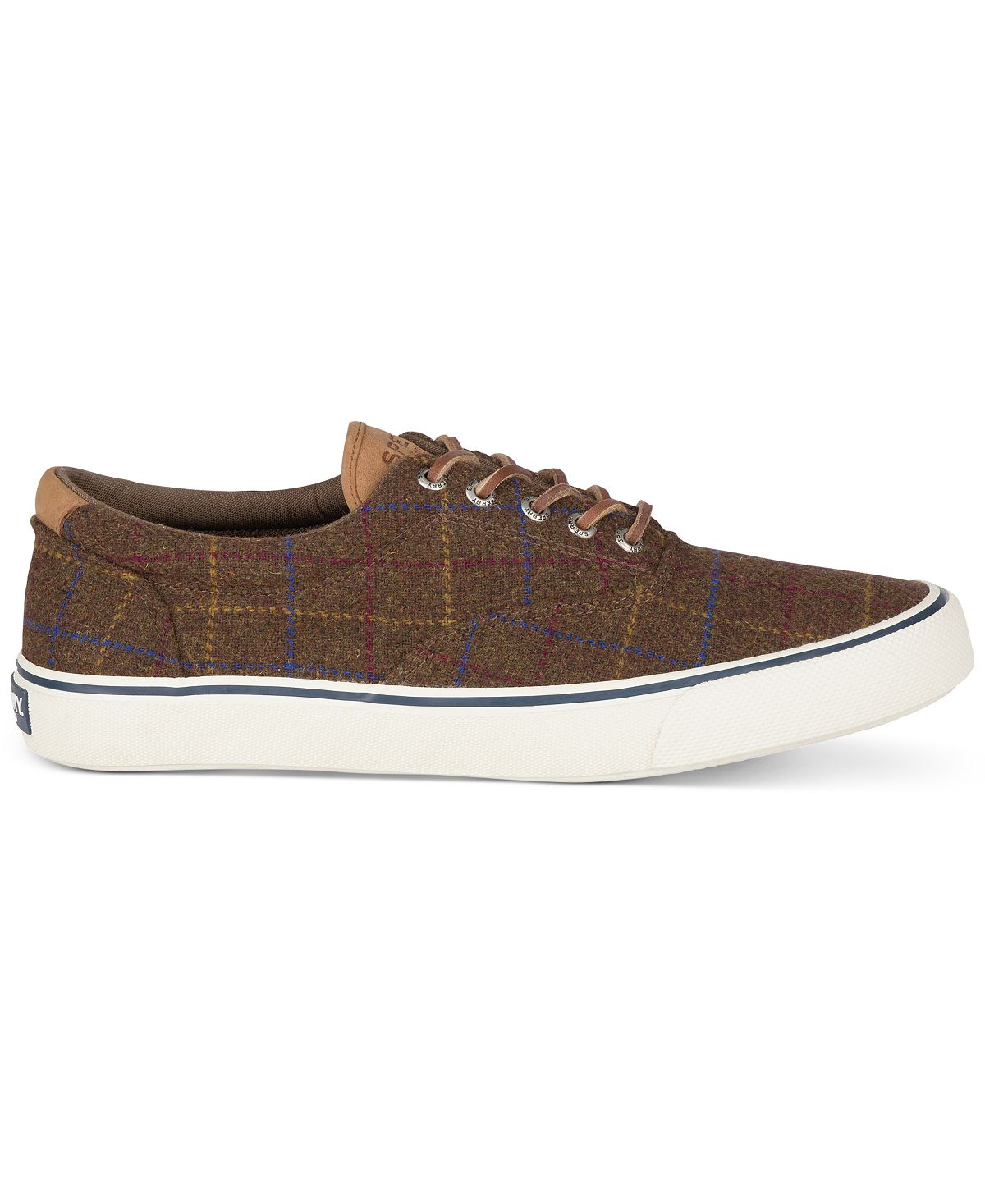 Sperry Striper Ii Cvo Wool Plaid Sneakers Brown Plaid