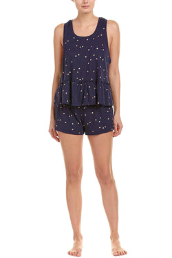 Splendid Intimates Navy Star-Print Ruffle Tank thumbnail 2