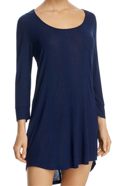 Splendid Navy Ribbed Keyhole Sleep-Dress thumbnail 3