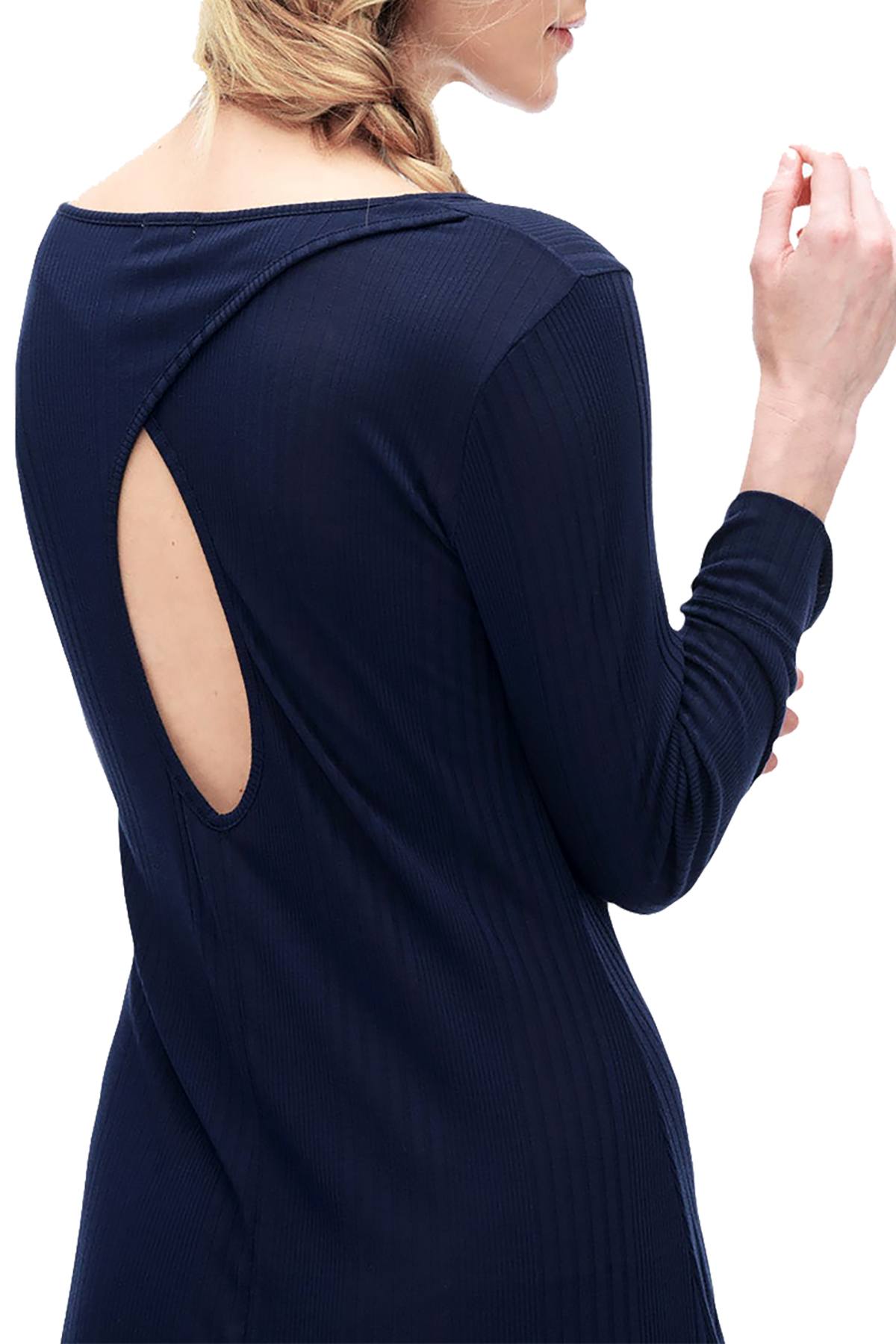Splendid Navy Ribbed Keyhole Sleep-Dress