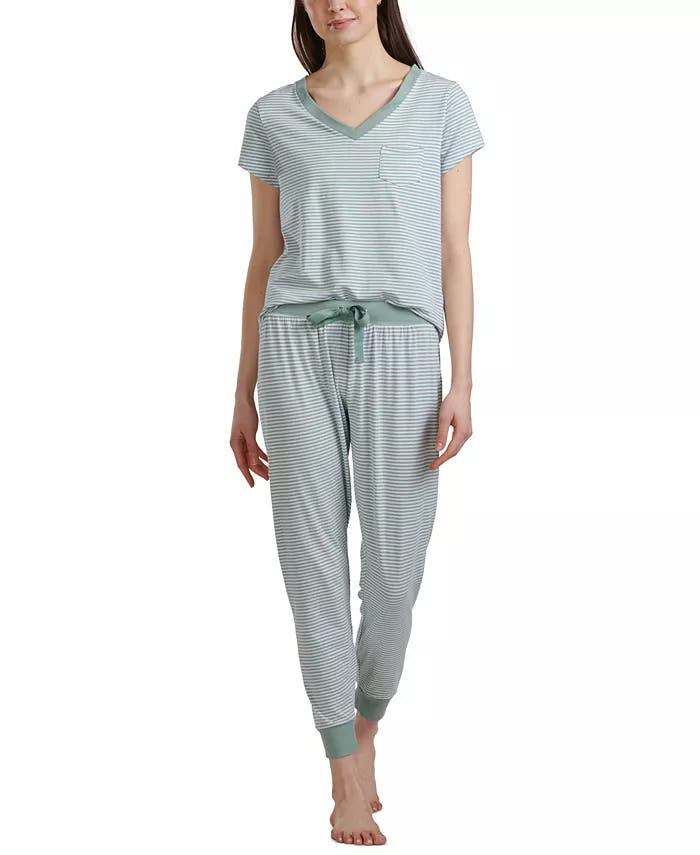 Splendid Striped T-Shirt & Jogger Pants Loungewear Set