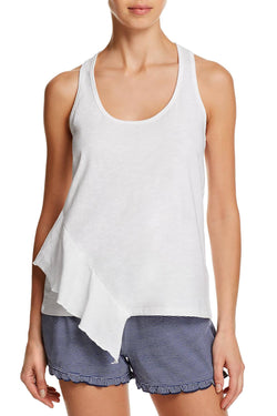 Splendid White Asymmetric Ruffle Tank thumbnail 3